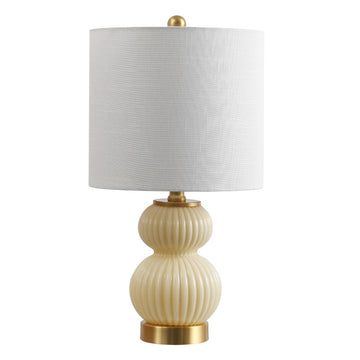 Daphne 20" Ribbed Metal/Glass LED Table Lamp